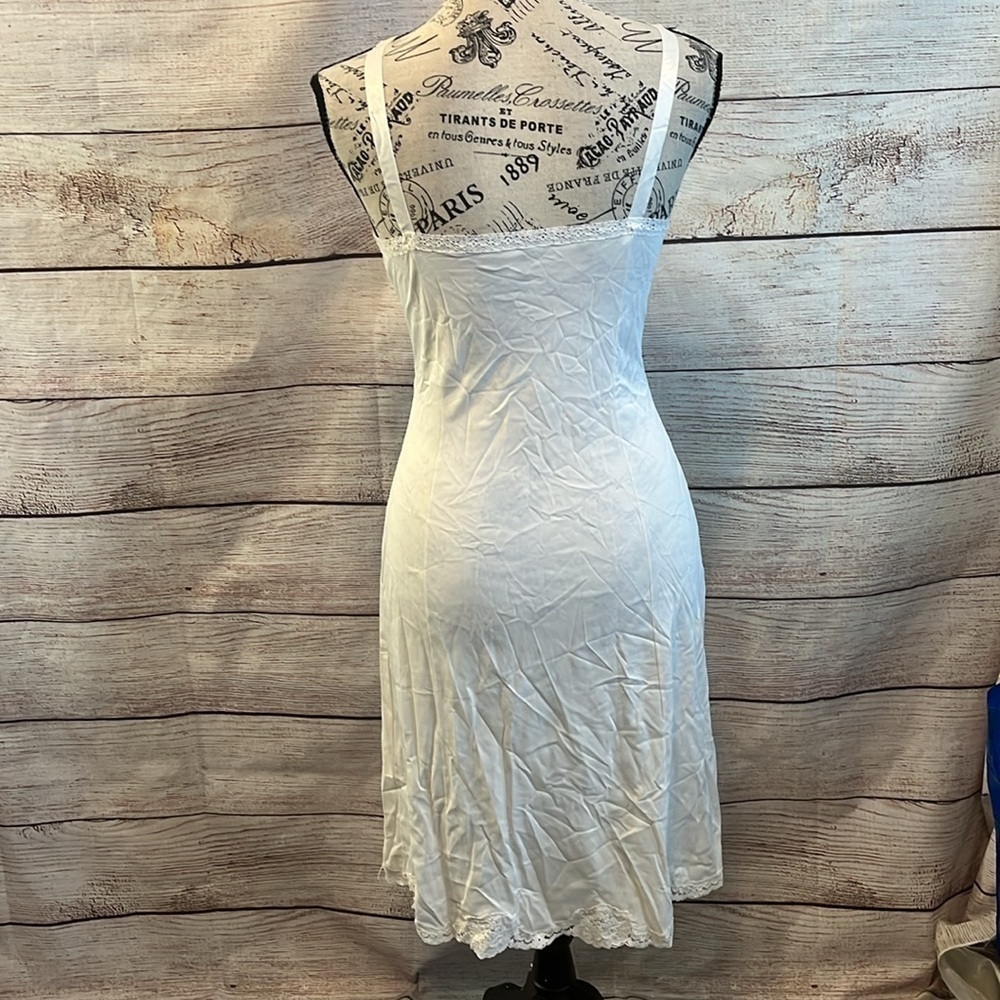 Vintage Full Body Slip Lingerie ILGWU Lace White Adjustable Straps XS - Picture 7 of 10